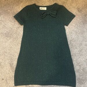 H&M Green Sparkly Dress with Bow. size 4T